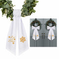 2 Pack Wreath Sash Boxwood Snowflake Christmas Garland Front Door Decor by Deal US