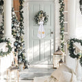 2 Pack Wreath Sash Boxwood Snowflake Christmas Garland Front Door Decor by Deal US