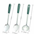 XIAOXGMALL Stainless Steel 3 Pc Serving Spoon Set White Slotted Ladle by Deal US