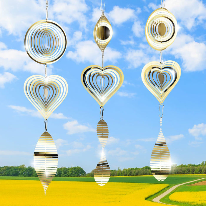 3D Metal Bird Scare Discs Set Double-Sided Reflectors Outdoor Garden Decor by Deal US