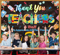 Thank You Teachers Backdrop 6x4FT Teacher Appreciation Banner Blue by Deal US