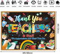 Thank You Teachers Backdrop 6x4FT Teacher Appreciation Banner Blue by Deal US