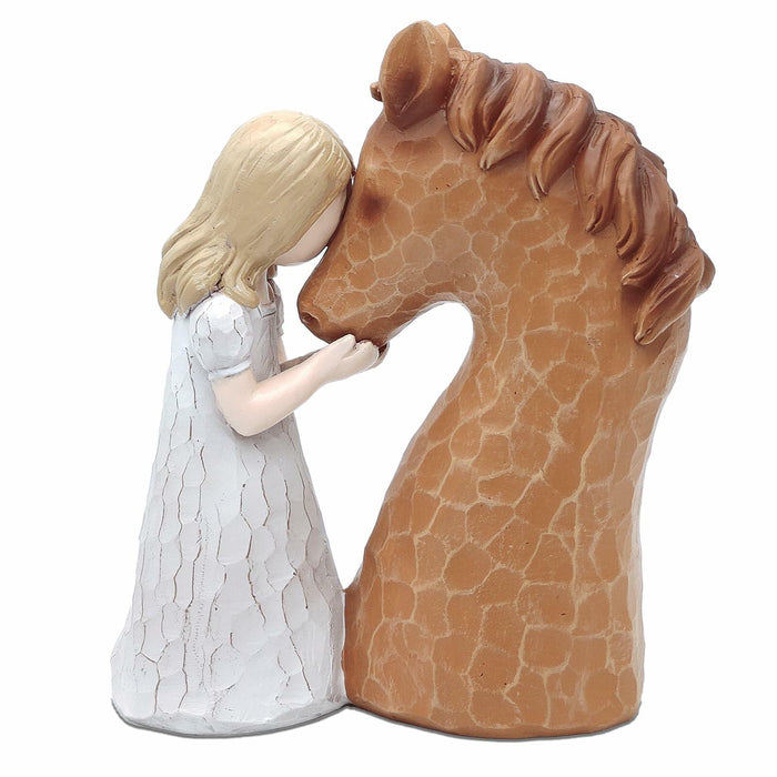 Horse Gifts Girl Embrace Horse Figurine Statue Home Decor Keepsake by Deal US