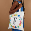 Okuna Outpost Canvas Tote Bags Set of 2 Monogram F Floral 29in by Deal US