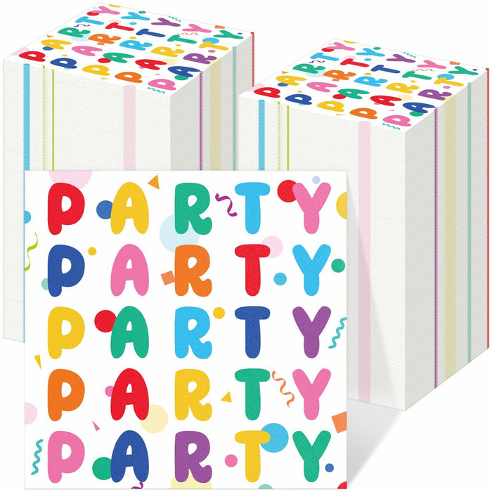MotiMind 100 Pcs Rainbow Disposable Party Napkins Birthday Supplies by Deal US