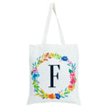 Okuna Outpost Canvas Tote Bags Set of 2 Monogram F Floral 29in by Deal US