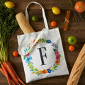 Okuna Outpost Canvas Tote Bags Set of 2 Monogram F Floral 29in by Deal US