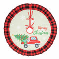 Burlap Christmas Tree Skirt 36" Red Black Buffalo Plaid Truck Farmhouse by Deal US