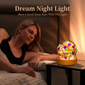 Nizrsky Rainbow Agate Lamp Healing Crystals Night Light Wooden Base by Deal US