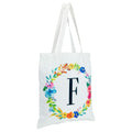 Okuna Outpost Canvas Tote Bags Set of 2 Monogram F Floral 29in by Deal US