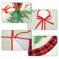 Burlap Christmas Tree Skirt 36" Red Black Buffalo Plaid Truck Farmhouse by Deal US