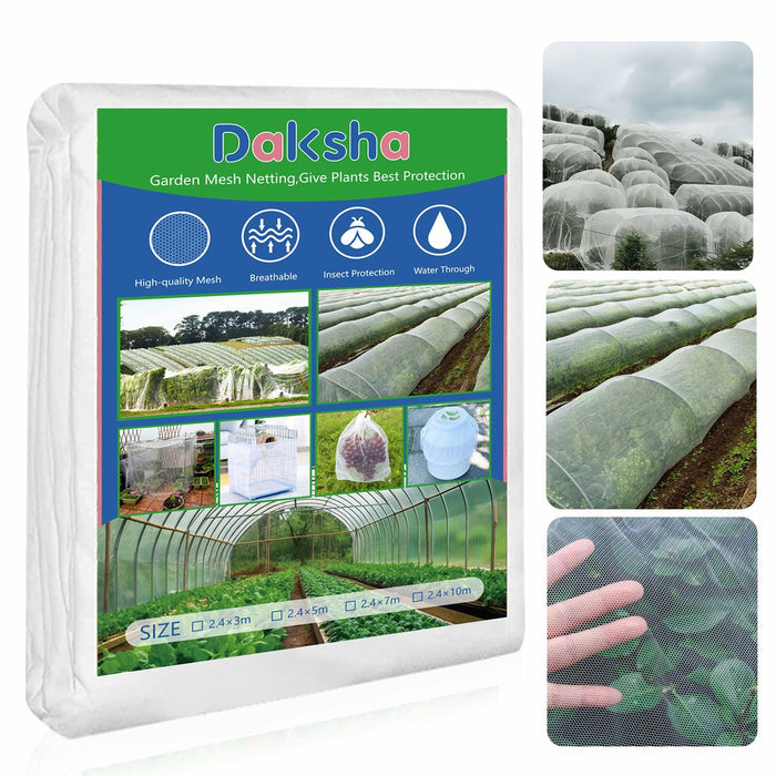 Daksha Ultra Fine White Garden Netting 2.4x3m 7.8x9.8ft Mosquito Plant Cover by Deal US