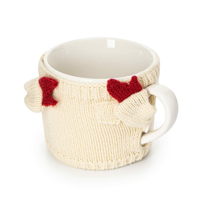 Sweater Mug Winter Cozy 14oz Red White Gloves Tree Holiday Gift by Deal US