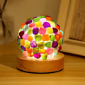 Nizrsky Rainbow Agate Lamp Healing Crystals Night Light Wooden Base by Deal US