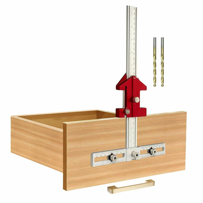 TOURACE Cabinet Handle Jig Aluminum Template Tool Red Woodworking Ruler by Deal US
