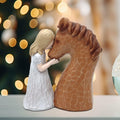 Horse Gifts Girl Embrace Horse Figurine Statue Home Decor Keepsake by Deal US