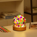 Nizrsky Rainbow Agate Lamp Healing Crystals Night Light Wooden Base by Deal US