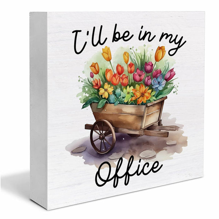 Rustic Welcome Spring Wood Block Sign Farmhouse Decor 5x5 Inches by Deal US