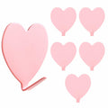COMNICO 6 Pack Heart Shaped Stainless Steel Adhesive Hooks Silver by Deal US