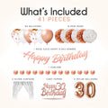 EpiqueOne 41-Piece Rose Gold 30th Birthday Party Decorations for Women by Deal US
