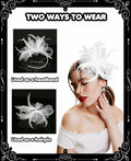 Kidukso Derby Hat Vintage Fascinator Headband Clip White by Deal US