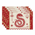 Artoid Mode Zodiac Snake 2025 Placemats Set of 4 12x18in Lunar Table Mats by Deal US