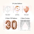 EpiqueOne 41-Piece Rose Gold 30th Birthday Party Decorations for Women by Deal US