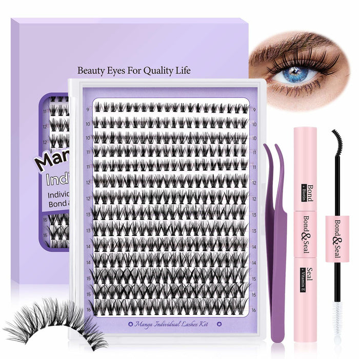 B&Qaugen Lash Extension Kit 280PCS 30D Soft D Curl Manga Black by Deal US