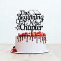 The Beginning of A New Chapter Cake Topper Black Glitter by Deal US