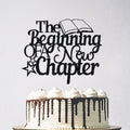 The Beginning of A New Chapter Cake Topper Black Glitter by Deal US