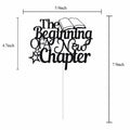 The Beginning of A New Chapter Cake Topper Black Glitter by Deal US