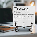 Motivational Team Noun Wooden Sign with Stand Rustic 5x5 Inches by Deal US