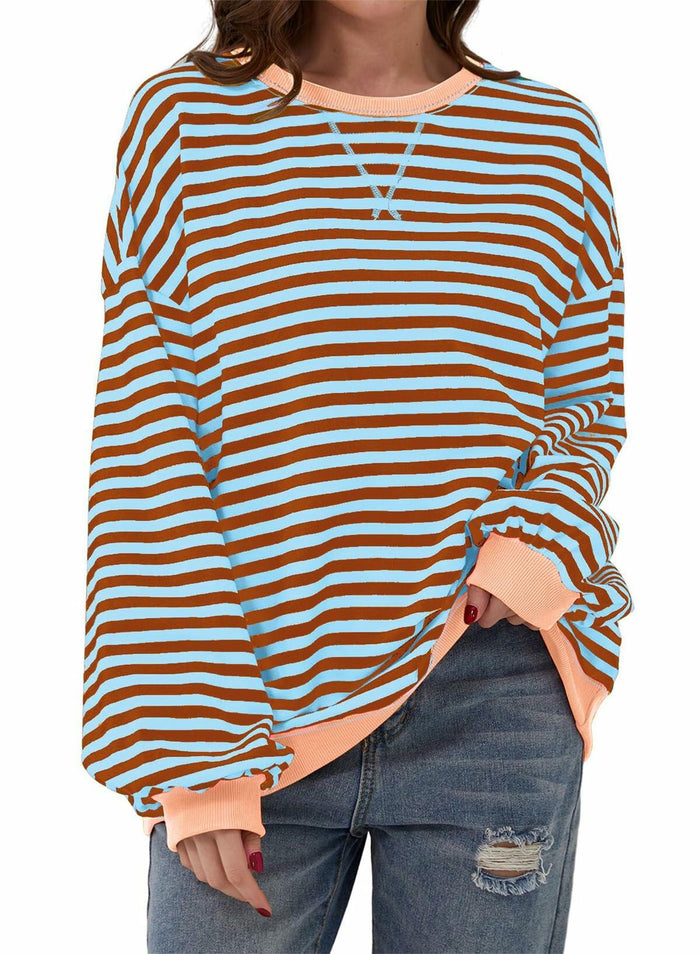 AlvaQ Women's Oversized Sweatshirt Round Neck Long Sleeve Pink Size S by Deal US