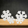 LadyRosian Wooden Snowflake Decorations 4 Pack Standing & Hanging Xmas Ornaments by Deal US