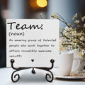 Motivational Team Noun Wooden Sign with Stand Rustic 5x5 Inches by Deal US