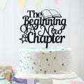 The Beginning of A New Chapter Cake Topper Black Glitter by Deal US