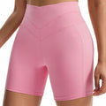 Athletic Shorts Women Gym Yoga Workout High Waisted Pink Size XS by Deal US