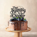 The Beginning of A New Chapter Cake Topper Black Glitter by Deal US