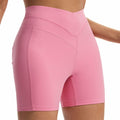 Athletic Shorts Women Gym Yoga Workout High Waisted Pink Size XS by Deal US
