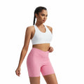 Athletic Shorts Women Gym Yoga Workout High Waisted Pink Size XS by Deal US