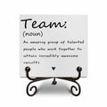 Motivational Team Noun Wooden Sign with Stand Rustic 5x5 Inches by Deal US