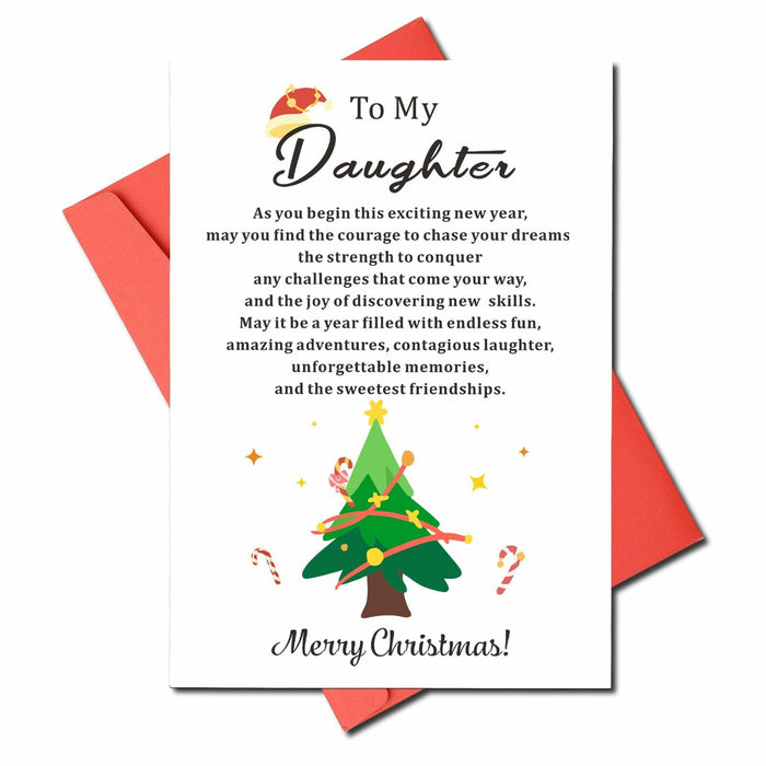 TI-EDC Sentimental Christmas Cards for Daughter - Merry Xmas Gifts by Deal US