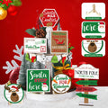 13 Pc Winter Tiered Tray Decor Elk Sled Tree Snowflake Wood Blocks by Deal US