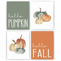 JWVK Hello Pumpkin Boho Fall Wall Art Prints Set of 4 8x10 Unframed by Deal US