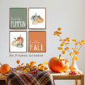 JWVK Hello Pumpkin Boho Fall Wall Art Prints Set of 4 8x10 Unframed by Deal US