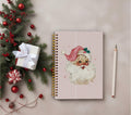 Ecezatik Christmas Notebook Pink Vintage Santa 5.5x8.3 Inch Spiral by Deal US