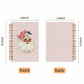 Ecezatik Christmas Notebook Pink Vintage Santa 5.5x8.3 Inch Spiral by Deal US