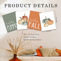 JWVK Hello Pumpkin Boho Fall Wall Art Prints Set of 4 8x10 Unframed by Deal US