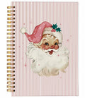 Ecezatik Christmas Notebook Pink Vintage Santa 5.5x8.3 Inch Spiral by Deal US