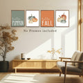 JWVK Hello Pumpkin Boho Fall Wall Art Prints Set of 4 8x10 Unframed by Deal US